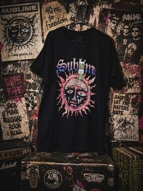 Sublime Sun T-Shirt XL NWT Factory Error Ice Cube Neck Print Misprint Rare